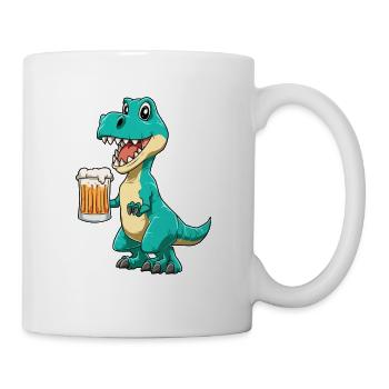 Dino with beer for a Dino fans and - Mug - white - Right