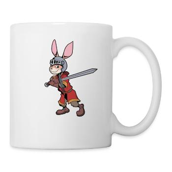 In Rüstung mit Langschwert - Hase - Tasse - Weiß - Rechts