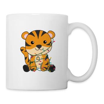 Tigre Noël Neige Hiver Animaux Tigre - Mug blanc - blanc - Droite