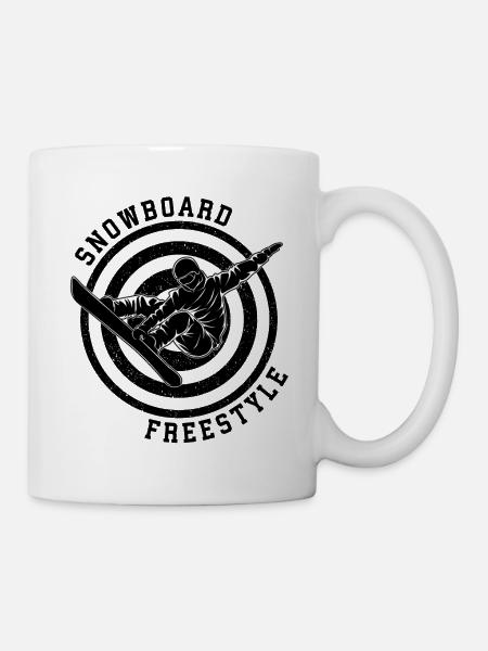 Snowboard Freestyle Snowboarding Snowboarder Sport - Mug - white