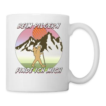 BERG SONNE BEIM PILGERN FINDE ICH MICH - Tasse - Weiß - Rechts