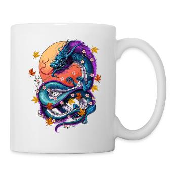 Vaporwave Japanese Dragon - Mug - white - Right