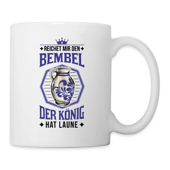 Bembel König Äppelwoi Äppler Apfelwein - Tasse - Weiß - Rechts