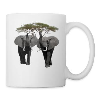 Elephants and Acacia - Safari in Kenya / Africa - Mug - white - Right