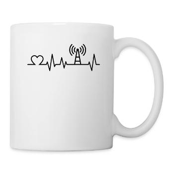 Amateurfunker Herzschlag Hobbyfunk Funkamateur - Tasse - Weiß - Rechts