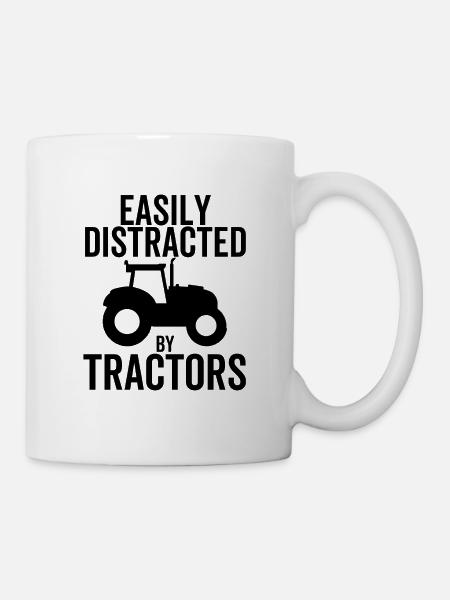 Easily Distracted By Tractors - Mug - white