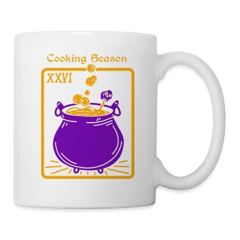 Carte de tarot de sorcellerie du chaudron d’Halloween - Mug blanc - blanc - Droite