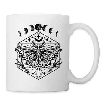 Motte mit Mondphasen Tarot Fantasy Geschenk - Tasse - Weiß - Rechts