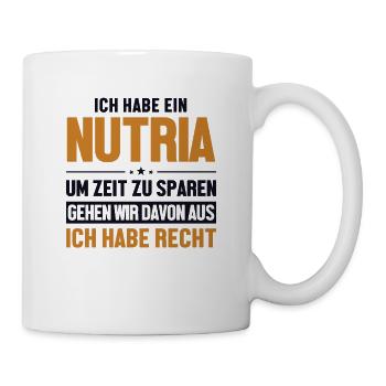 Nutriabesitzer haben immer Recht Biberratte Biber - Tasse - Weiß - Rechts