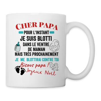 cadeau futur papa - joyeux noël - cadeau de noel - Mug blanc - blanc - Droite