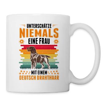Deutsch Drahthaar Frau German Wirehaired - Tasse - Weiß - Rechts