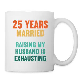 25 ans marié drôle 25ème anniversaire de mariage - Mug blanc - blanc - Droite