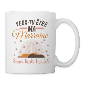 veux tu etre ma marraine pour toute la vie - Mug blanc - blanc - Droite