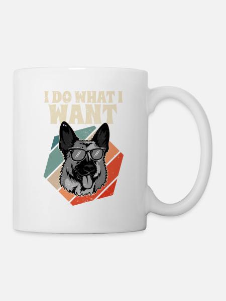 I Do What I Want German Shepherd I Retro German - Tasse - Weiß