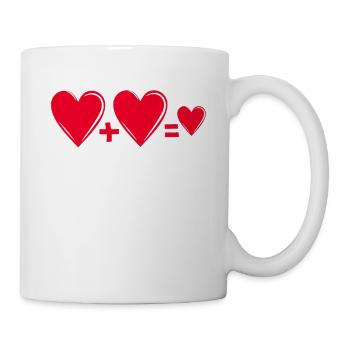 HERZ + HERZ = HERZ - Tasse - Weiß - Rechts