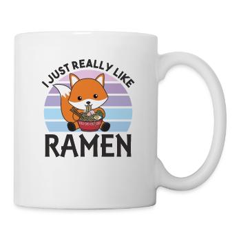 Ramen japanische Nudeln süßer Fuchs isst Ramen - Tasse - Weiß - Rechts