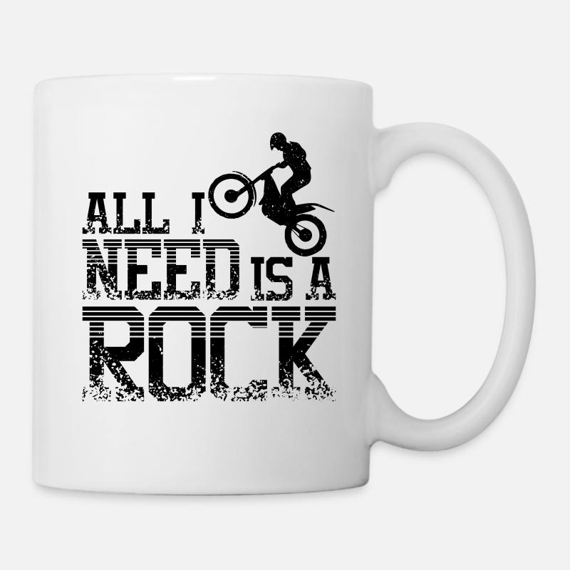 moto de trial rock - Mug blanc - blanc
