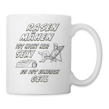 RASENROBOTER RASEN MÄHEN - Tasse - Weiß - Rechts