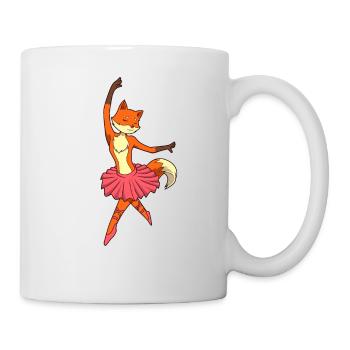 Comic Fuchs dances ballet - Ballerina - Mug - white - Right