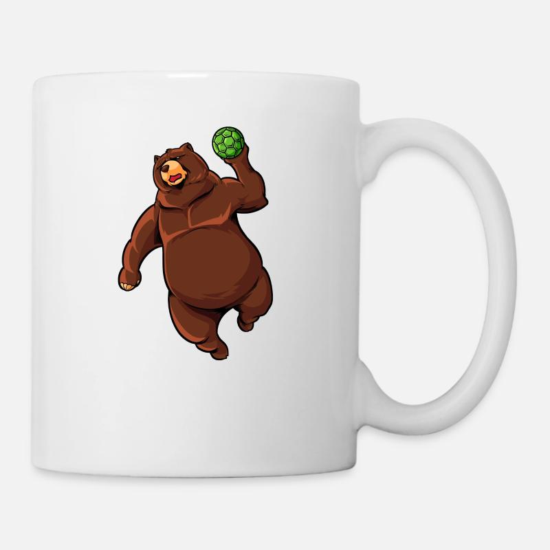 Comic Bear joue au handball - Mug blanc - blanc