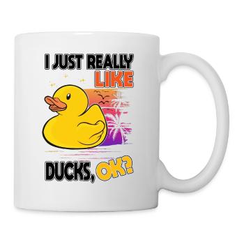 J'aime vraiment les canards Canard en caoutchouc - Mug blanc - blanc - Droite