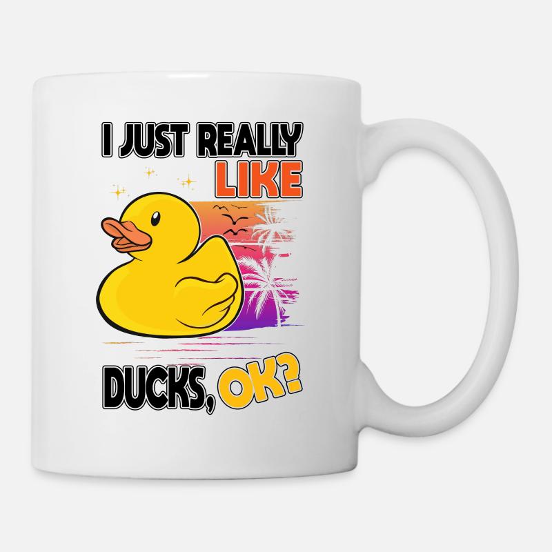 I Just Really Like Ducks Rubber Duck - Mug - white