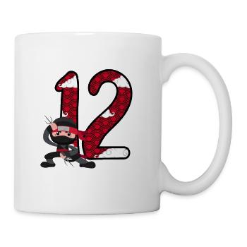 12. Geburtstag Junge Ninja 12 Jahre Ninja Kostüm - Tasse - Weiß - Rechts