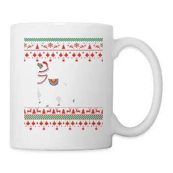 Fa fa fa llama pull de Noël moche - Mug blanc - blanc - Droite