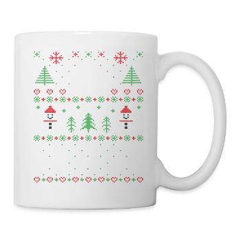 Joy Deer hässlicher Weihnachtspullover - Tasse - Weiß - Rechts