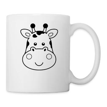 Giraffe für Kinder und Erwachsene Giraffen Kopf - Tasse - Weiß - Rechts