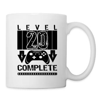 20. Geburtstag Männer Gamer Level 20 Complete - Tasse - Weiß - Rechts