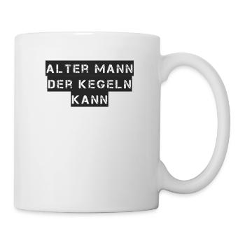 Kegeln - Alter Mann der kegeln kann - Tasse - Weiß - Rechts