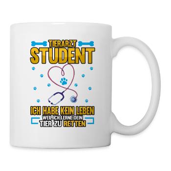 Tierarzt Student ich habe kein Leben Spruch - Tasse - Weiß - Rechts