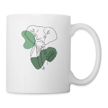 Elephant One Line Art Abstract Art Gift - Mug - white - Right