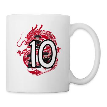 10. Geburtstag Junge 10 Jahre Ninja Drache Kostüm - Tasse - Weiß - Rechts