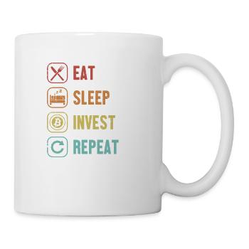 Eat Sleep Invest Repeat Crypto Blockchain Bitcoin - Mug blanc - blanc - Droite