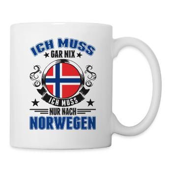 Norwegen Urlaub Norwegische Flagge - Tasse - Weiß - Rechts