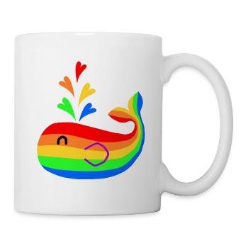 Rainbow Whale Hippie Whale Kids Cadeau - Mug blanc - blanc - Droite