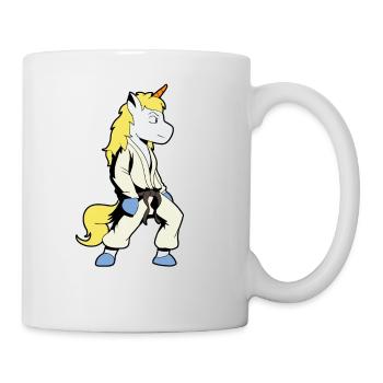 Comic Unicorn makes Judo - Mug - white - Right