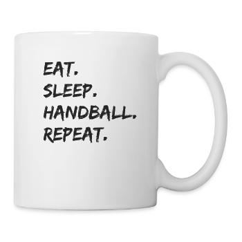 Handball - eat sleep handball repeat - Tasse - Weiß - Rechts