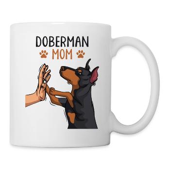 Dobermann Hunde Mama Frauchen - Tasse - Weiß - Rechts