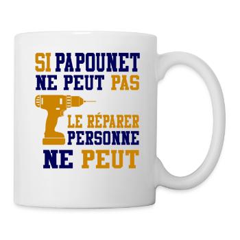Cadeau Papounet Si Papounet ne peut pas le Réparer - Mug blanc - blanc - Droite