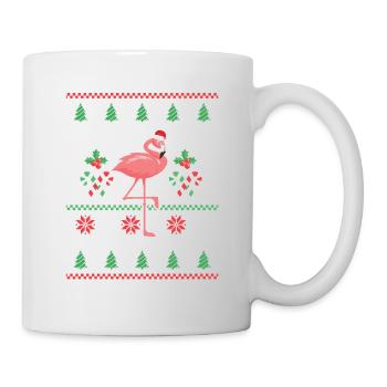 Christmas Santa Flamingo Xmas Pink Bird Animal - Mug - white - Right