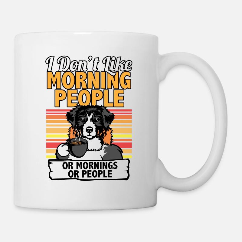 Je n’aime pas les gens du matin I Berger australien - Mug blanc - blanc