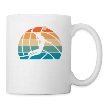 Retro Vintage Volleyball Sonnenuntergang für das - Tasse - Weiß - Rechts