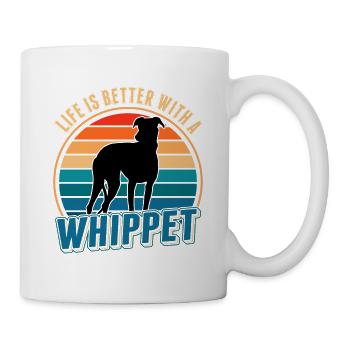La vie est meilleure avec un Whippet Greyhound Sighthound - Mug blanc - blanc - Droite