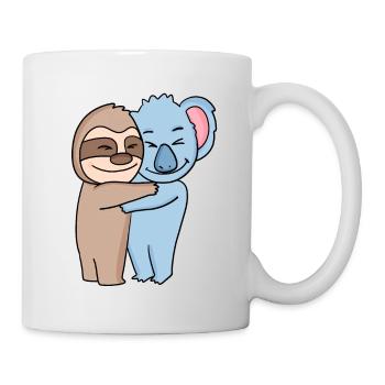 Sloth and koala cuddle cute animals - Mug - white - Right