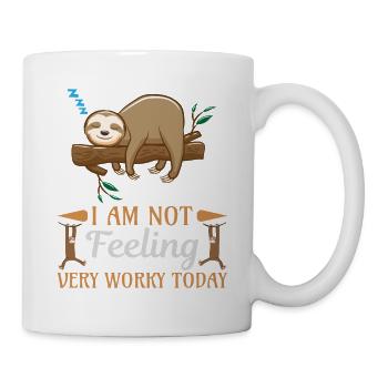 Cool hipster T-shirt with sloth - Mug - white - Right