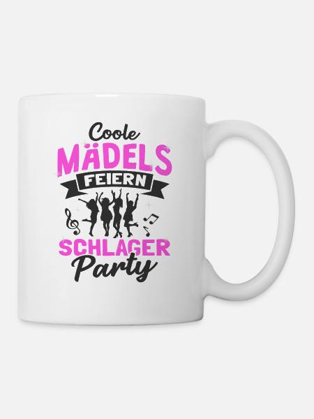 Coole Mädels Feiern Schlager Party - Tasse - Weiß