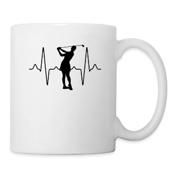 Golf Golferin Herzschlag - Tasse - Weiß - Rechts